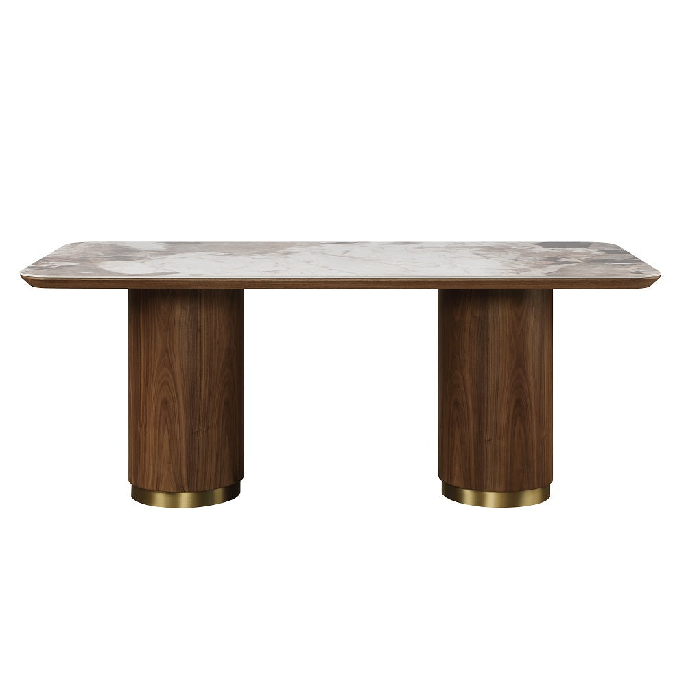 ACME Willene Ceramic Top Dining Table – side view – Lusso Furniture Miami