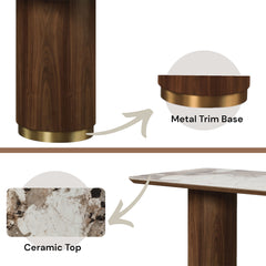 ACME Willene Ceramic Top Dining Table – back view – Lusso Furniture Miami