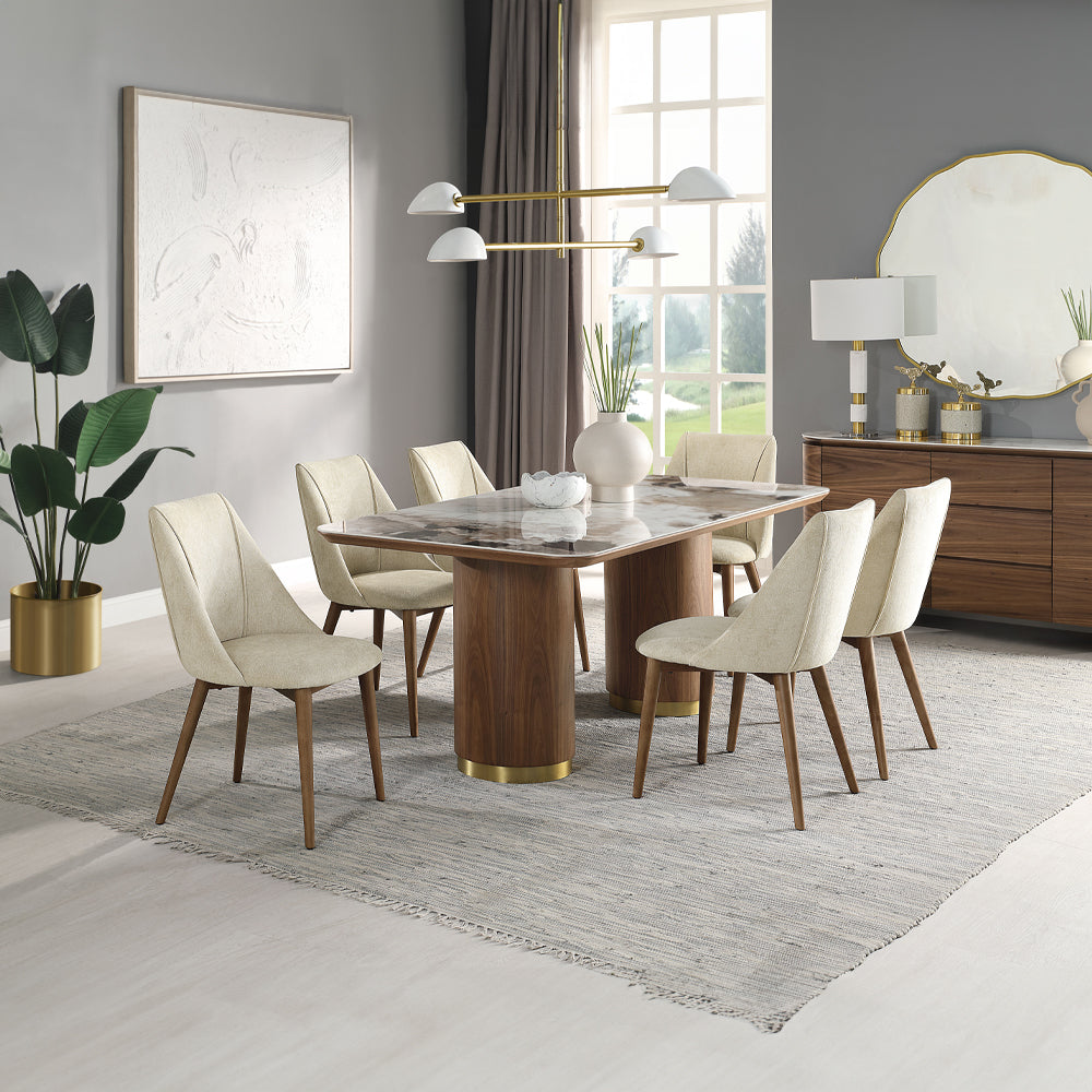 ACME Willene Ceramic Top Dining Table – top view – Lusso Furniture Miami
