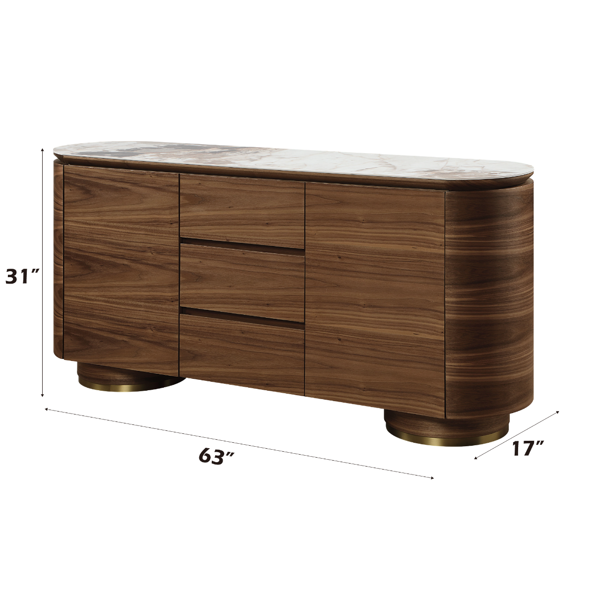 ACME Willene Ceramic Top Server – top view – Lusso Furniture Miami