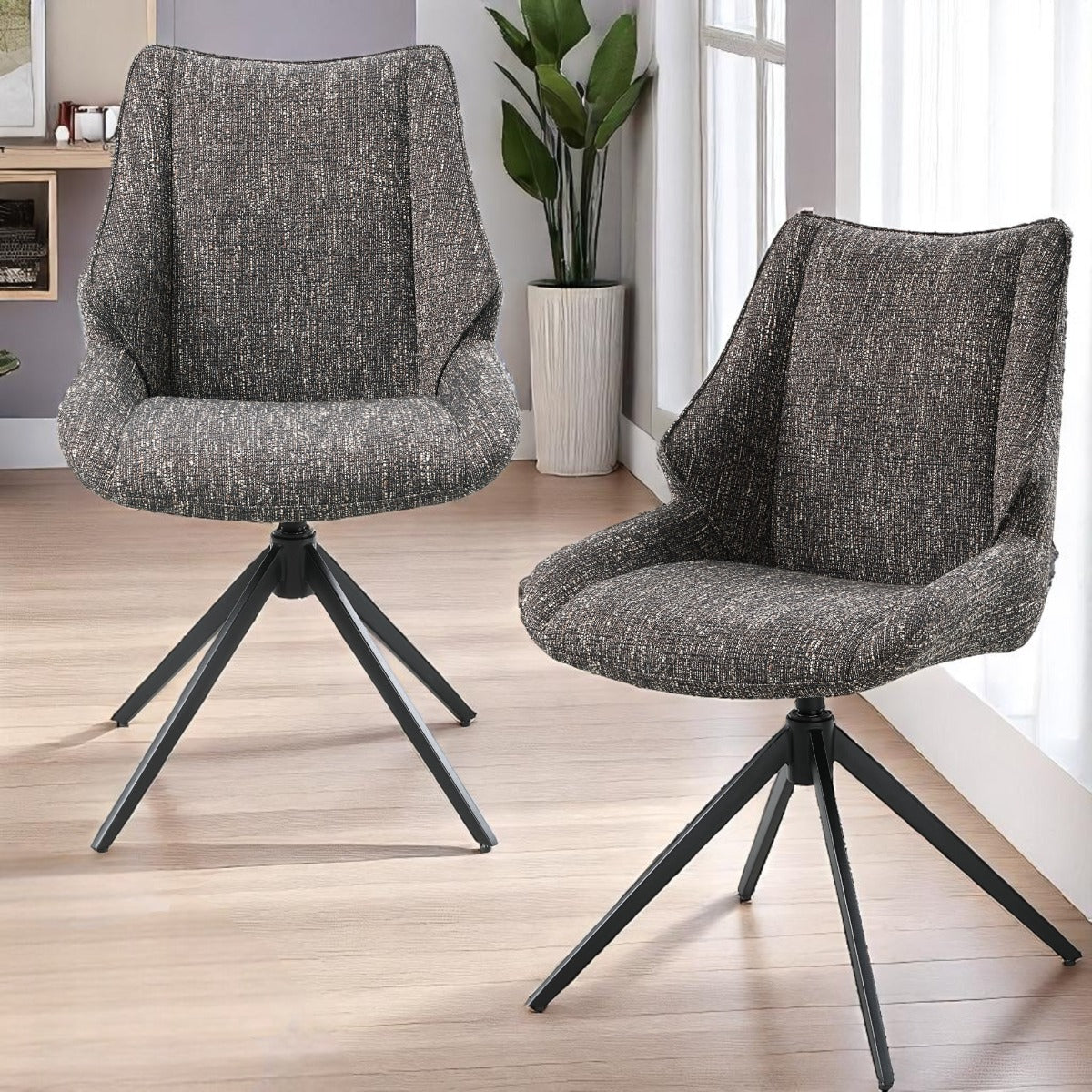 ACME Malika Swivel Side Chair Set of 2 – finish detail – Lusso Furniture Miami