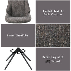 ACME Malika Swivel Side Chair Set of 2 – close-up – Lusso Furniture Miami