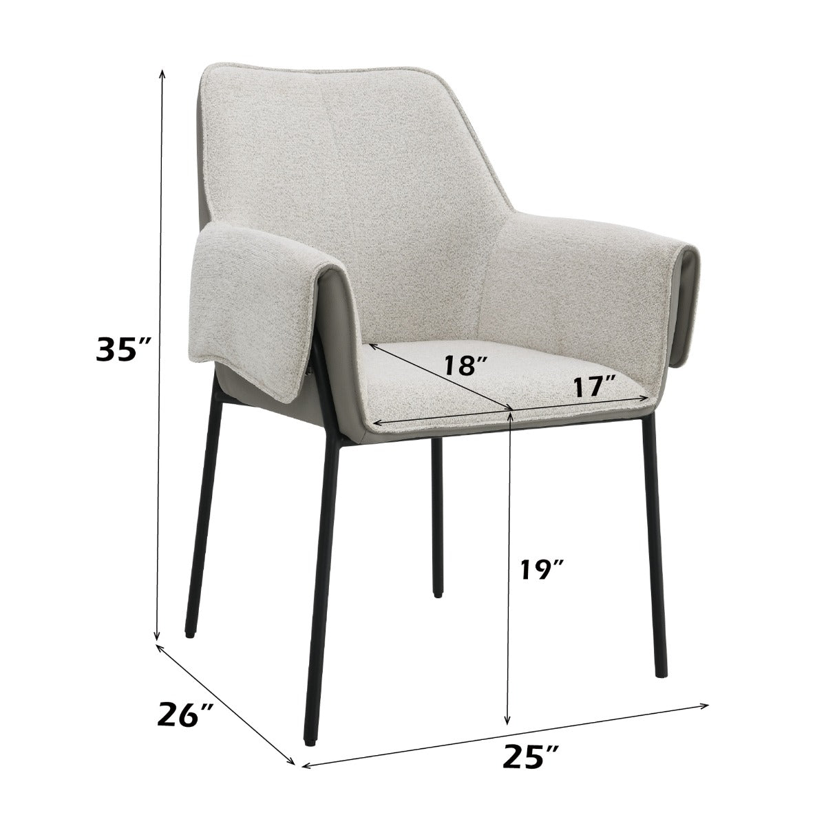 ACME Jirina Arm Chair Set of 2 – close-up – Lusso Furniture Miami