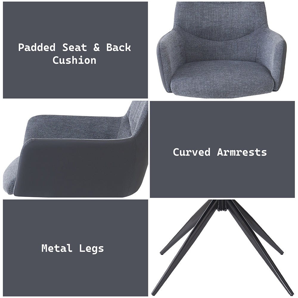 ACME Hester Arm Chair Set of 2 – alternate view – Lusso Furniture Miami