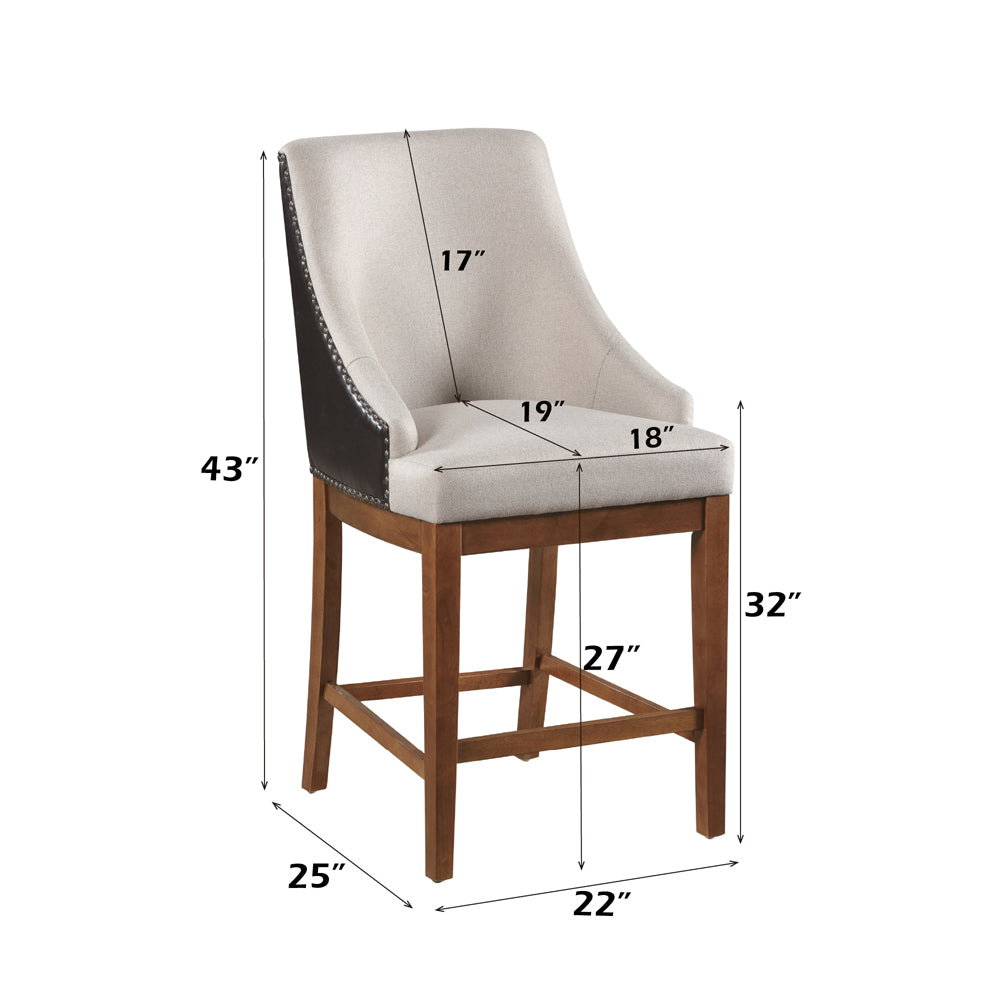 ACME Gilsea Counter Height Chair Set of 2 – back view – Lusso Furniture Miami