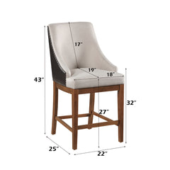 ACME Gilsea Counter Height Chair Set of 2 – back view – Lusso Furniture Miami