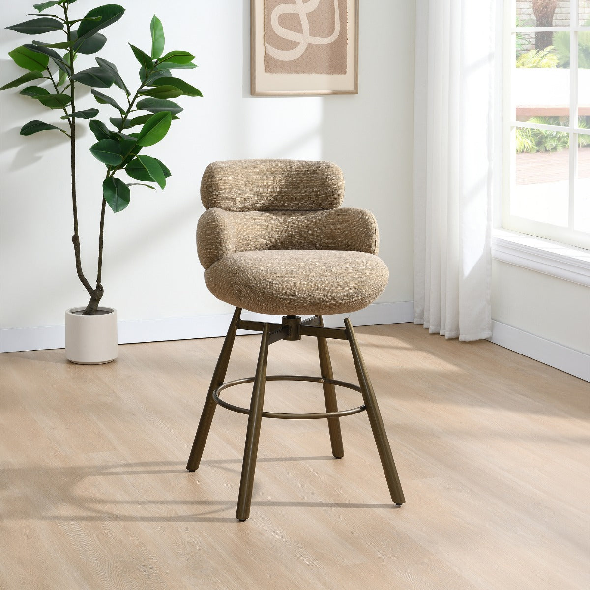 ACME Jena Swivel Counter Height Chair – alternate view – Lusso Furniture Miami