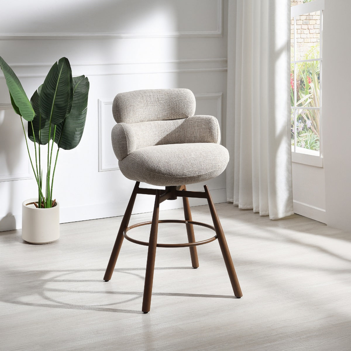 ACME Jena Swivel Counter Height Chair – front view – Lusso Furniture Miami