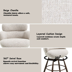 ACME Jena Swivel Counter Height Chair – close-up – Lusso Furniture Miami