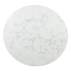 ACME Clayten Round Marble Dining Table – side view – Lusso Furniture Miami