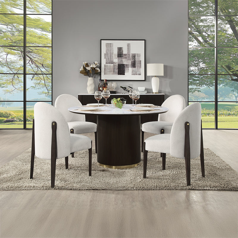 ACME Clayten Round Marble Dining Table-zoom-