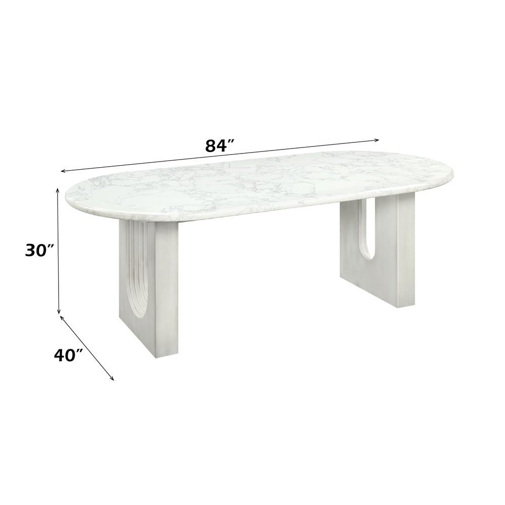 ACME Zayn Dining Table – top view – Lusso Furniture Miami