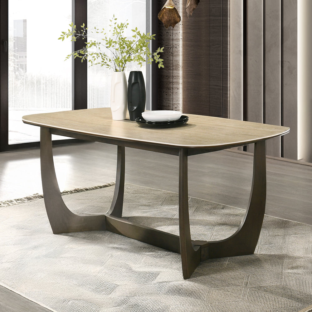 ACME Davita Ceramic Top Dining Table – front view – Lusso Furniture Miami