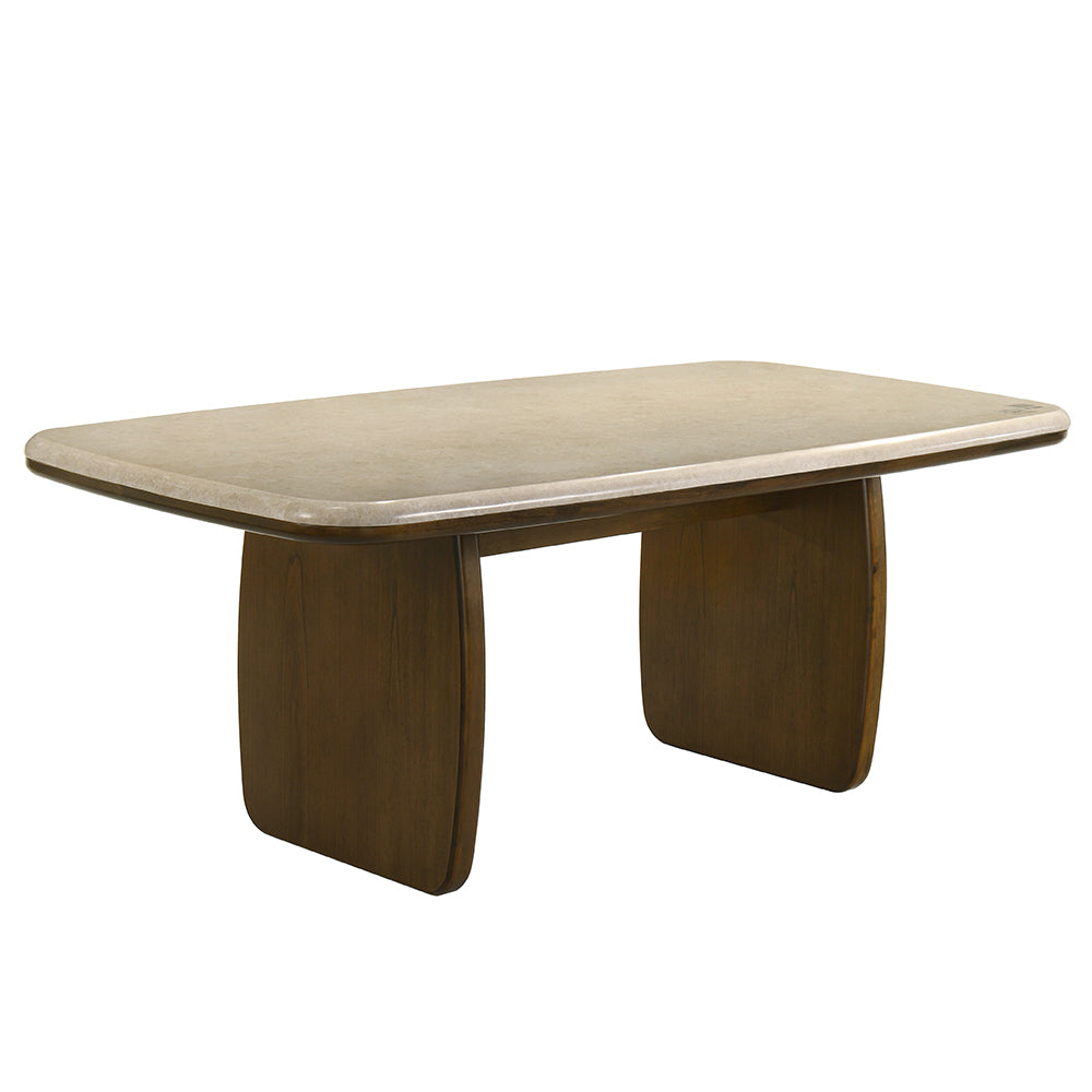 ACME Kasha Marble Top Dining Table – angle view – Lusso Furniture Miami