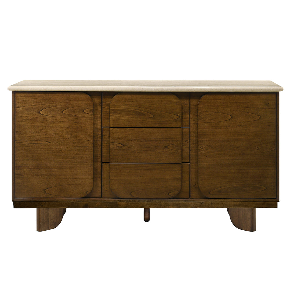 ACME Kasha Marble Top Server – side view – Lusso Furniture Miami