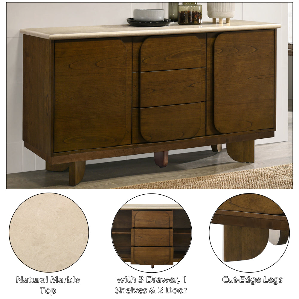 ACME Kasha Marble Top Server – top view – Lusso Furniture Miami