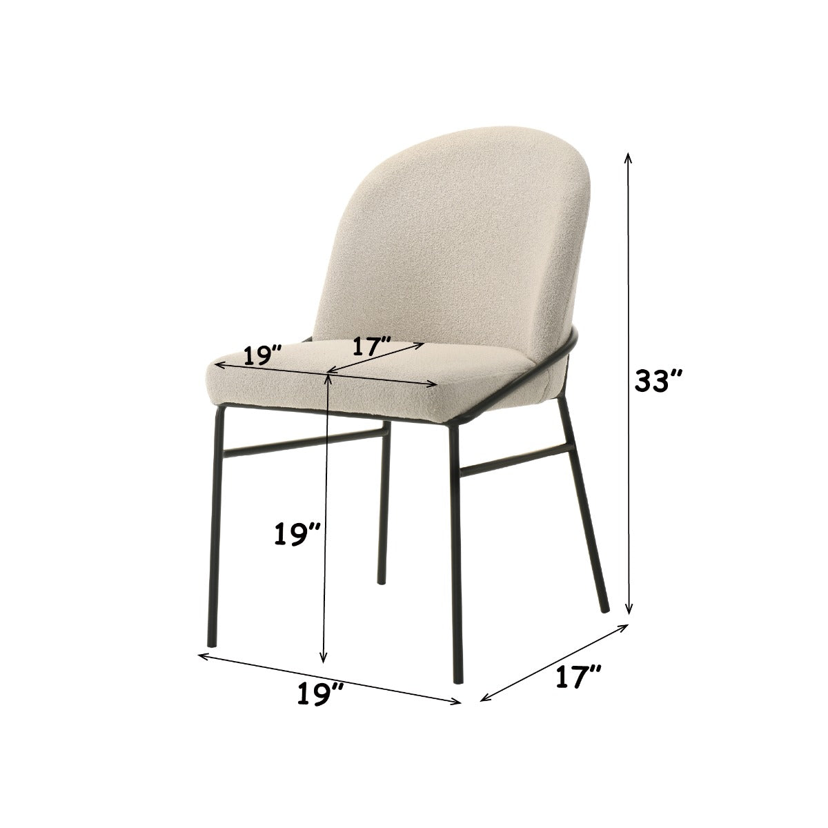 ACME Lark Side Chair Set of 2 – top view – Lusso Furniture Miami