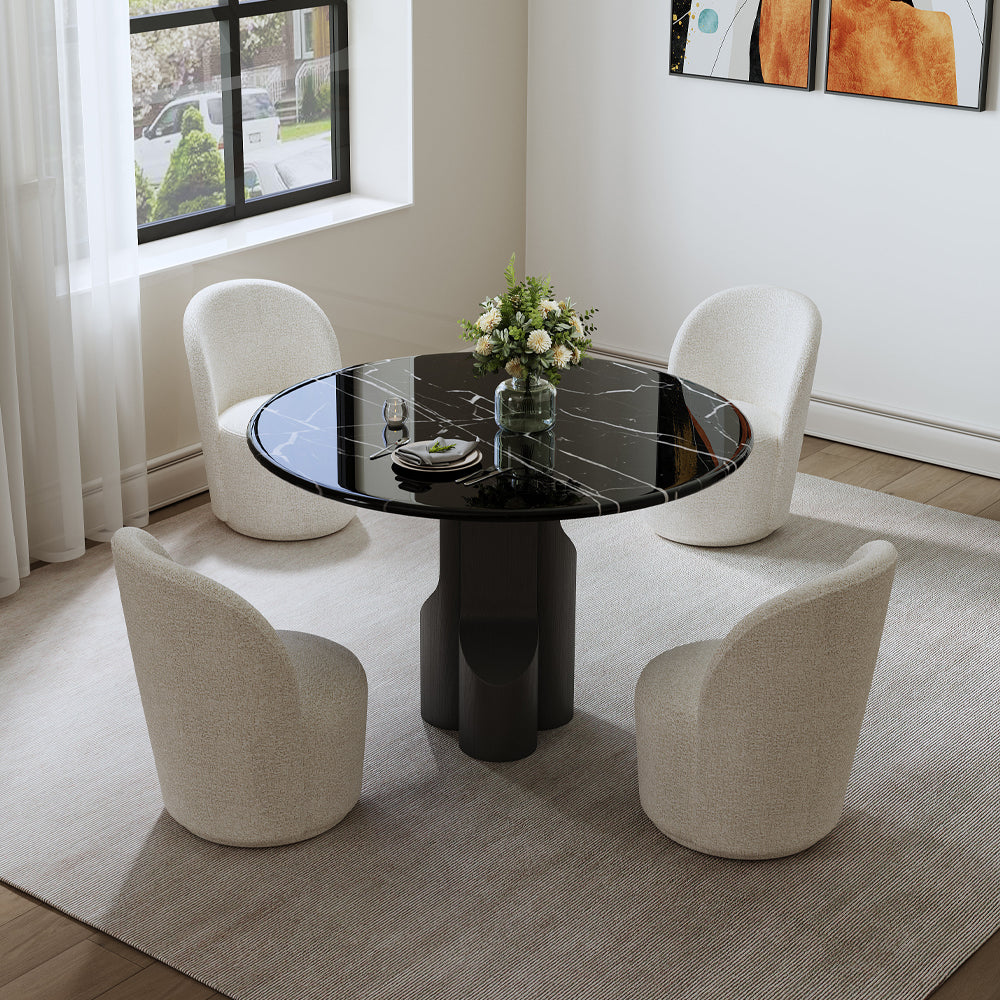 ACME Kinton Round Dining Table – angle view – Lusso Furniture Miami