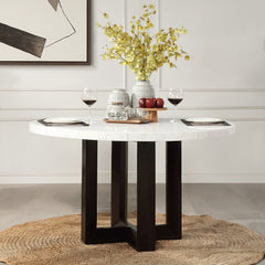 ACME Edwyn Round Dining Table – front view – Lusso Furniture Miami