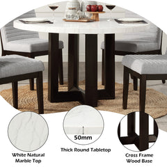 ACME Edwyn Round Dining Table – close-up – Lusso Furniture Miami