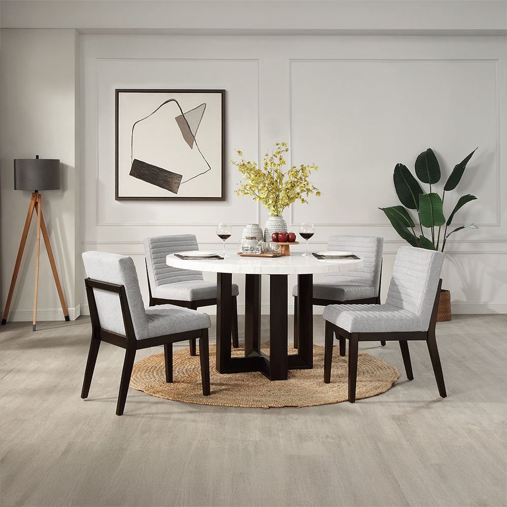 ACME Edwyn Round Dining Table – top view – Lusso Furniture Miami