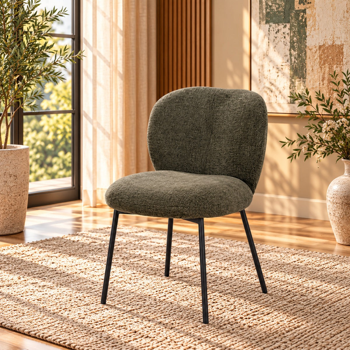ACME Cassian Side Chair Set of 2 – front view – Lusso Furniture Miami