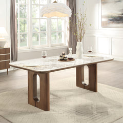 ACME Harvey Ceramic Top Dining Table – front view – Lusso Furniture Miami