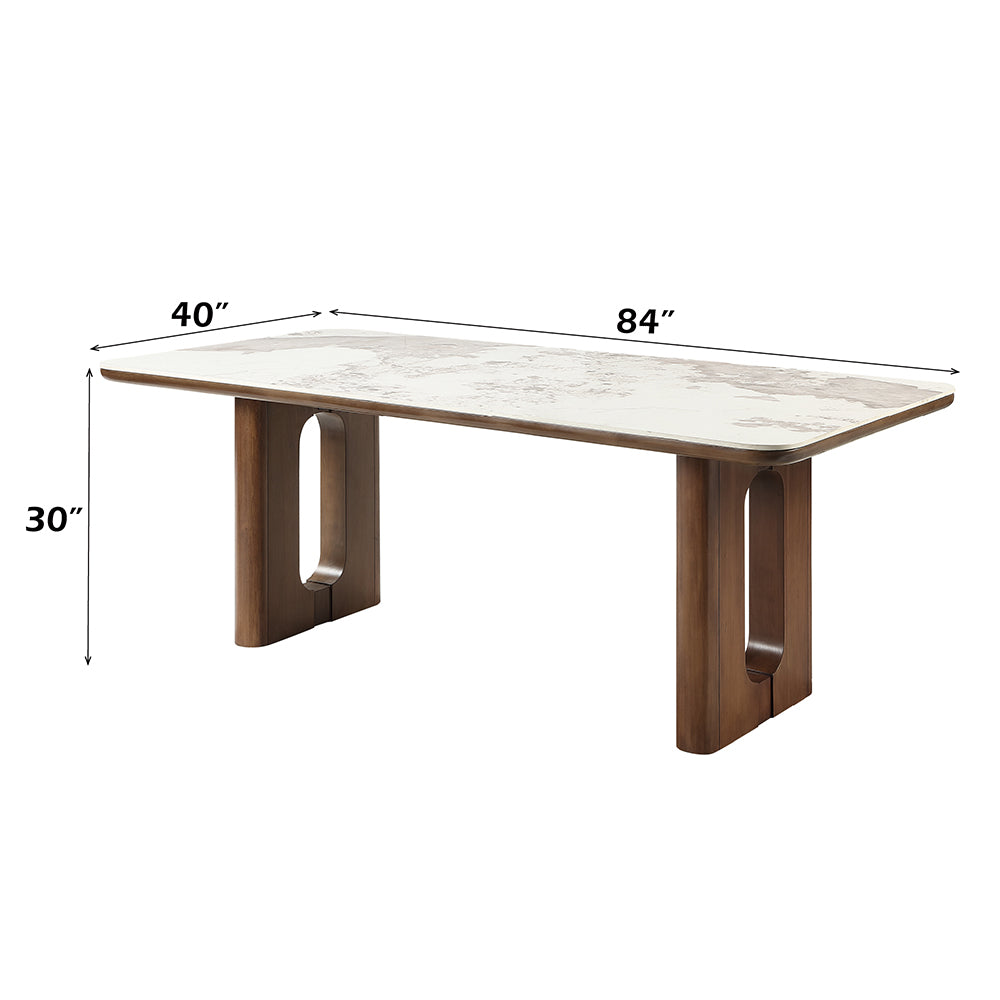 ACME Harvey Ceramic Top Dining Table – back view – Lusso Furniture Miami