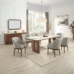 ACME Harvey Ceramic Top Dining Table – angle view – Lusso Furniture Miami