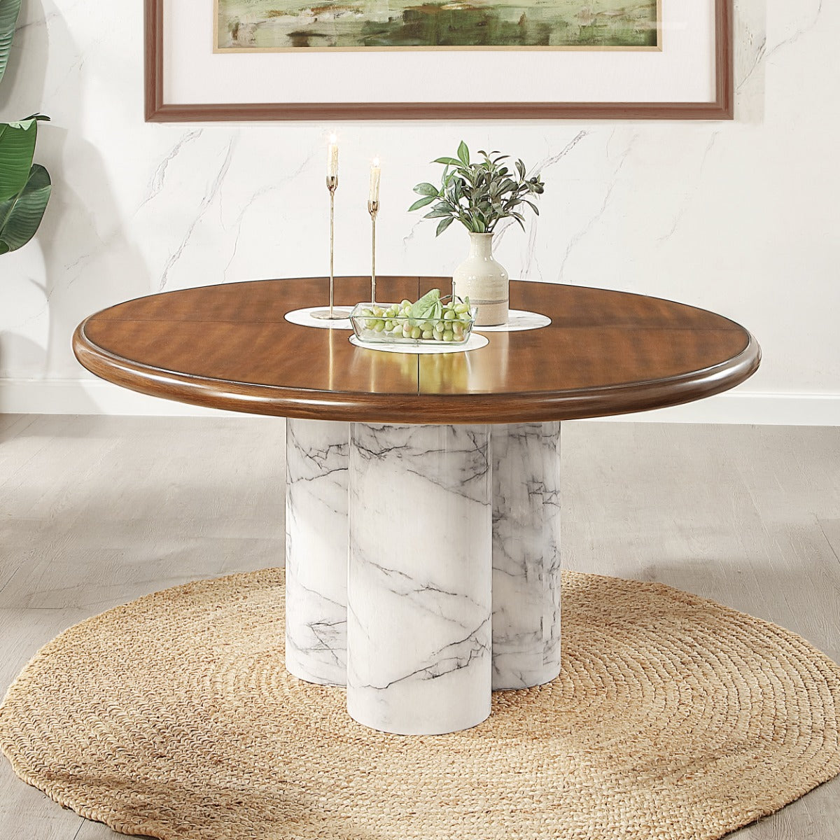 ACME Harvey Round Dining Table – front view – Lusso Furniture Miami