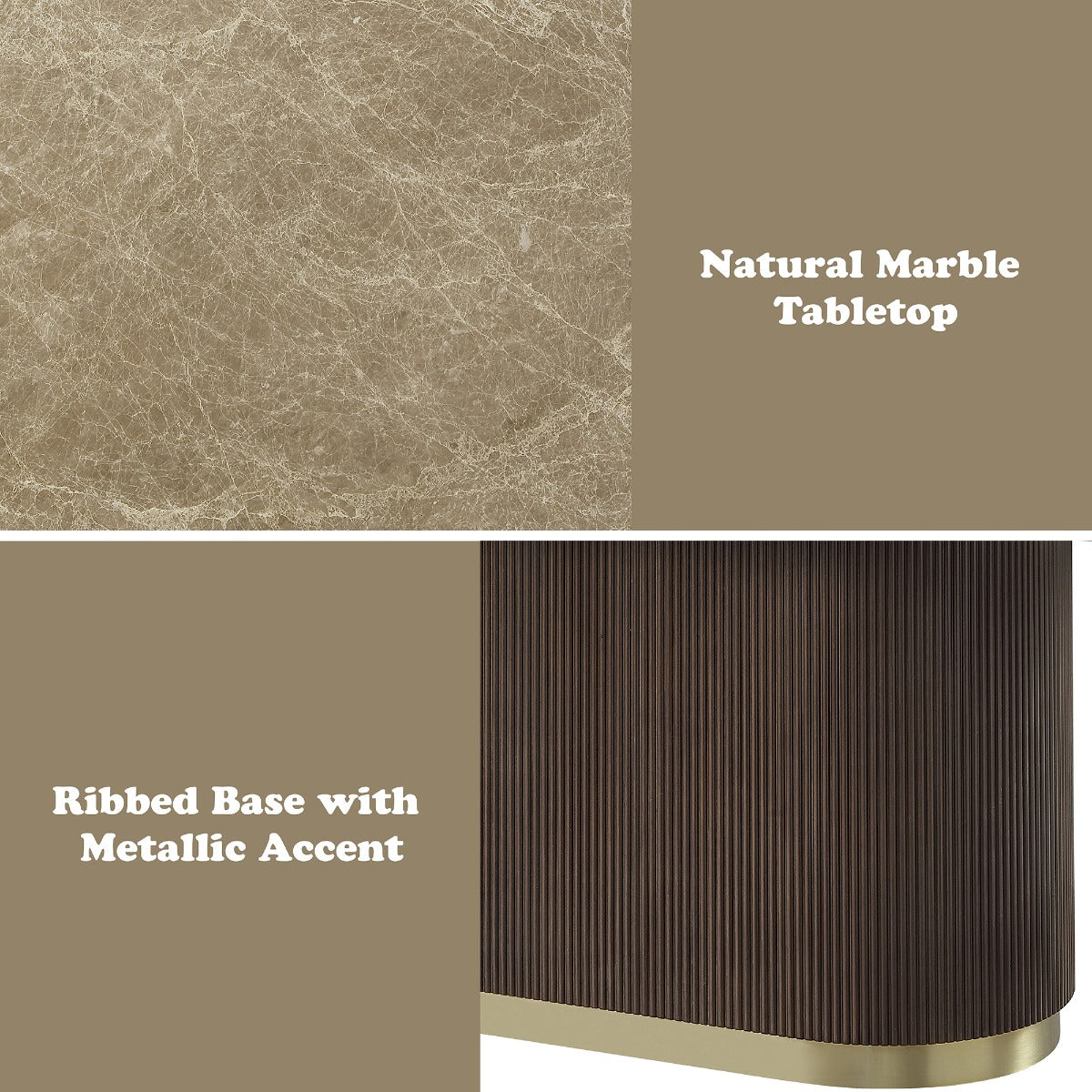 ACME Clayten Natural Marble Dining Table – top view – Lusso Furniture Miami