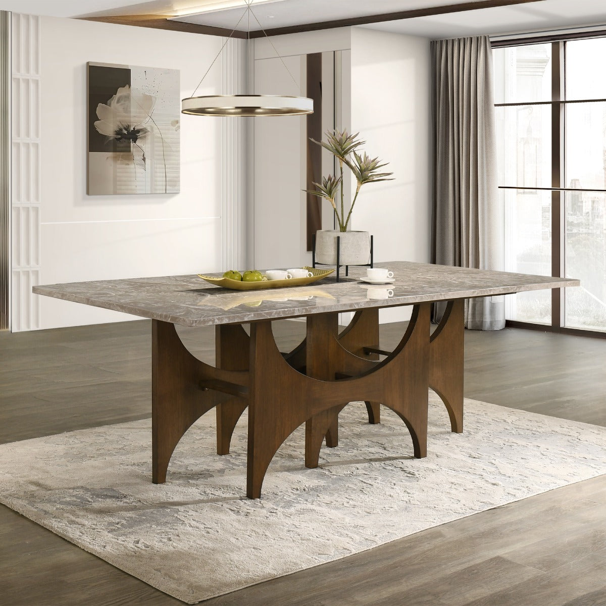 ACME Oleia Dining Table – front view – Lusso Furniture Miami