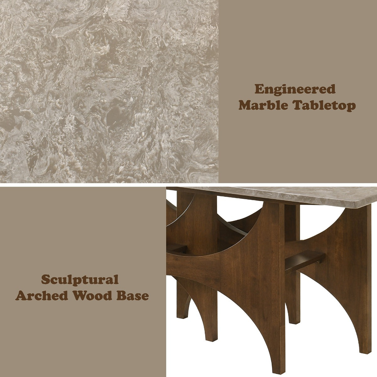 ACME Oleia Dining Table – close-up – Lusso Furniture Miami