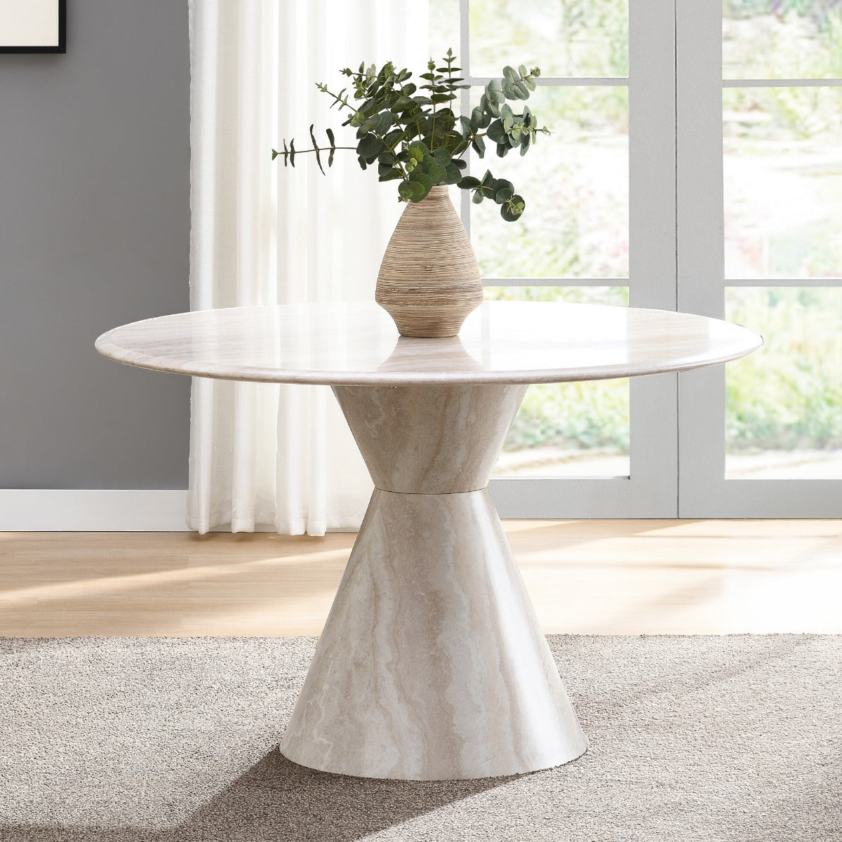 ACME Ogin Round Dining Table – front view – Lusso Furniture Miami