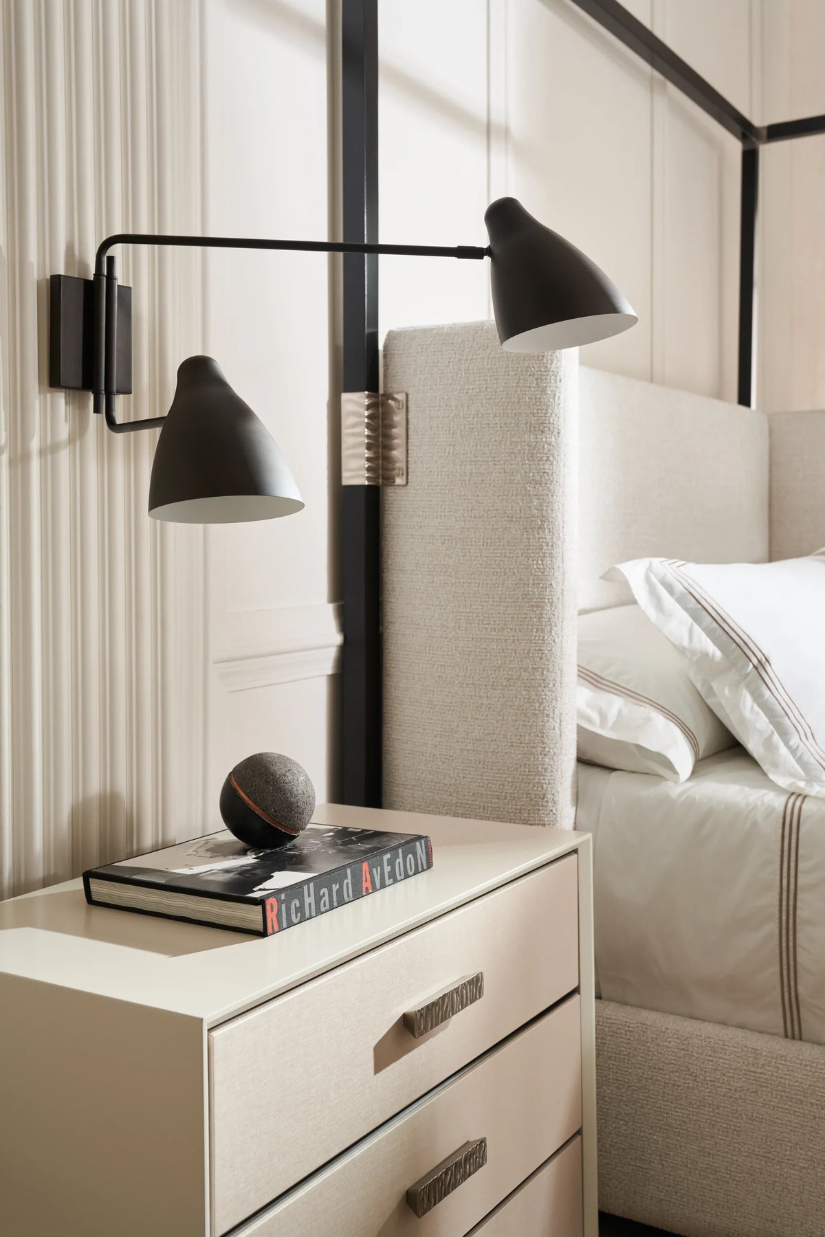 Caracole Silver Lining Nightstand – angle view – Lusso Furniture Miami