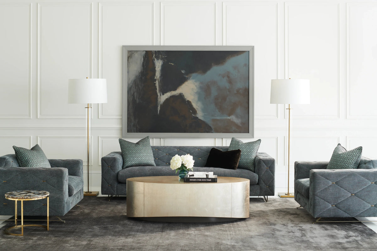 Caracole Come Oval Cocktail Table – angle view – Lusso Furniture Miami