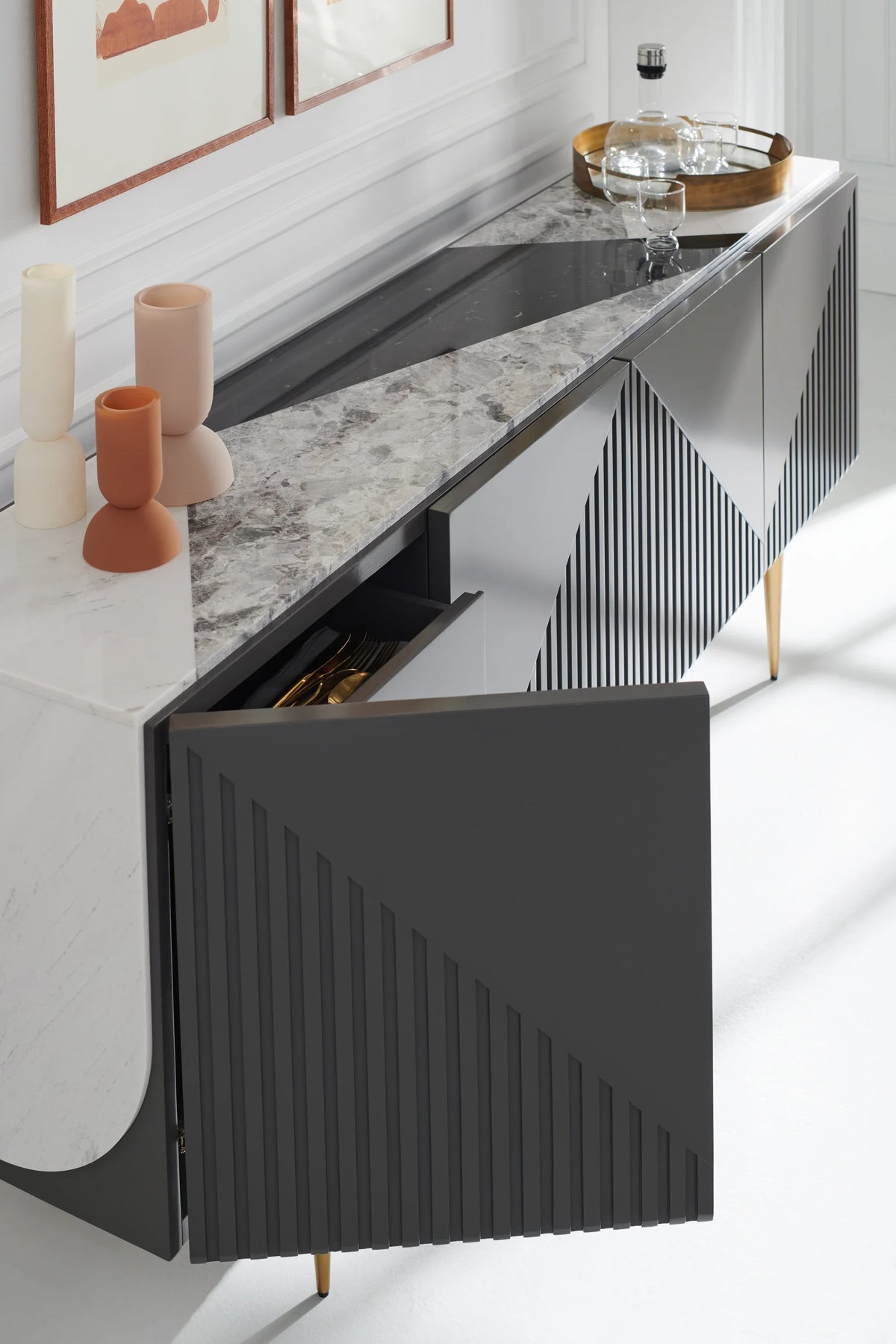 Caracole Over The Edge Buffet – back view – Lusso Furniture Miami