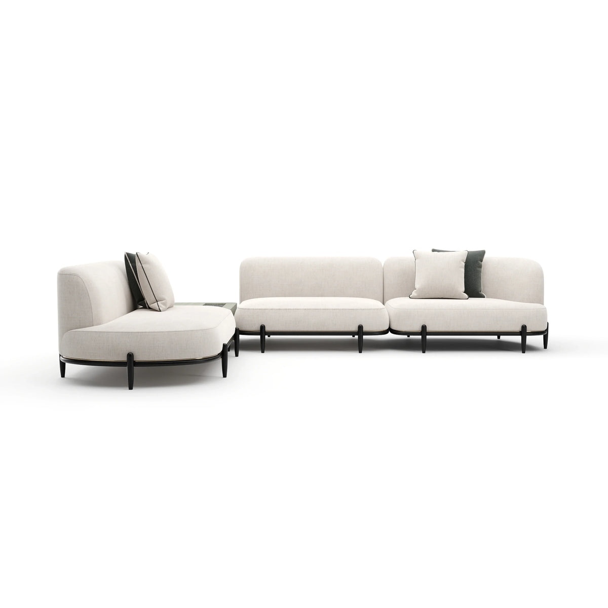 Caracole Madera Sectional – front view – Lusso Furniture Miami