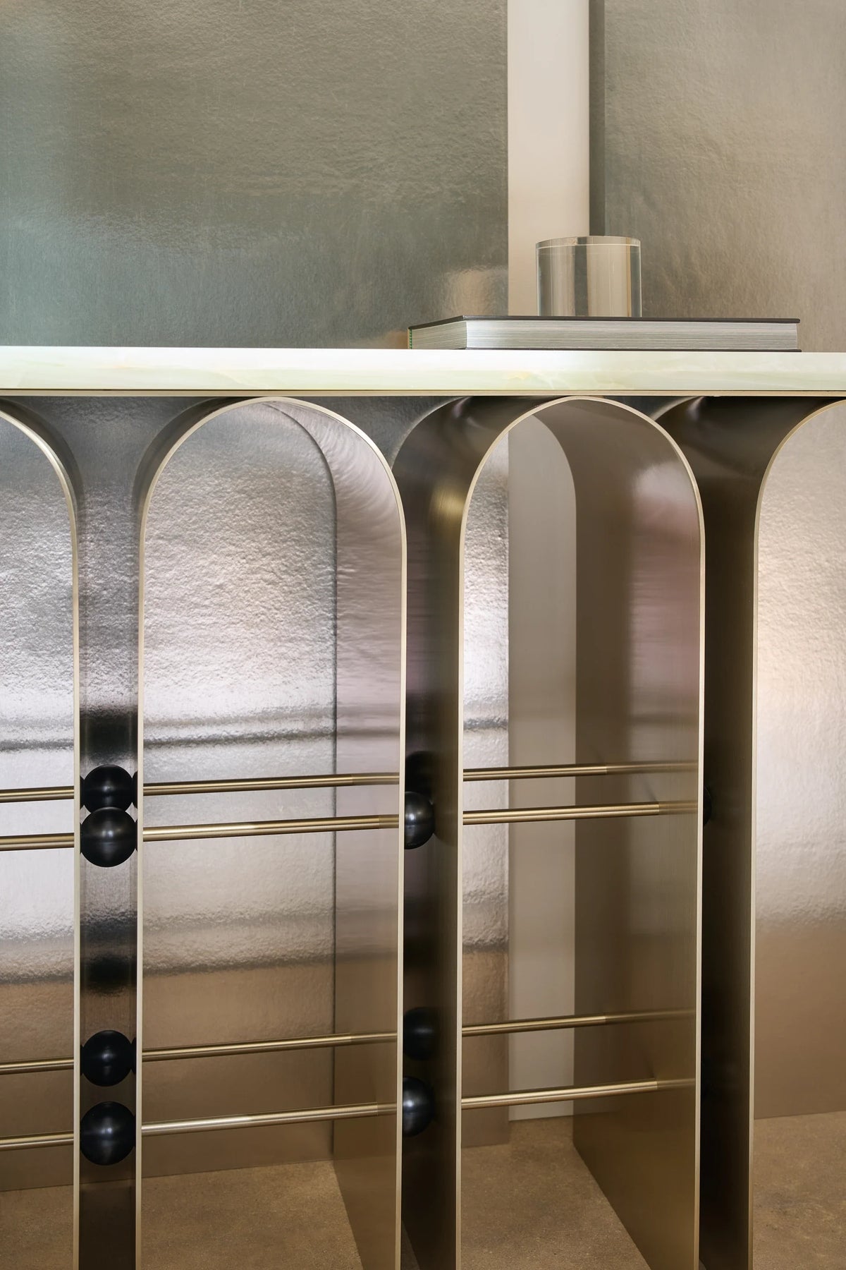 Caracole Nexus Console Table – side view – Lusso Furniture Miami