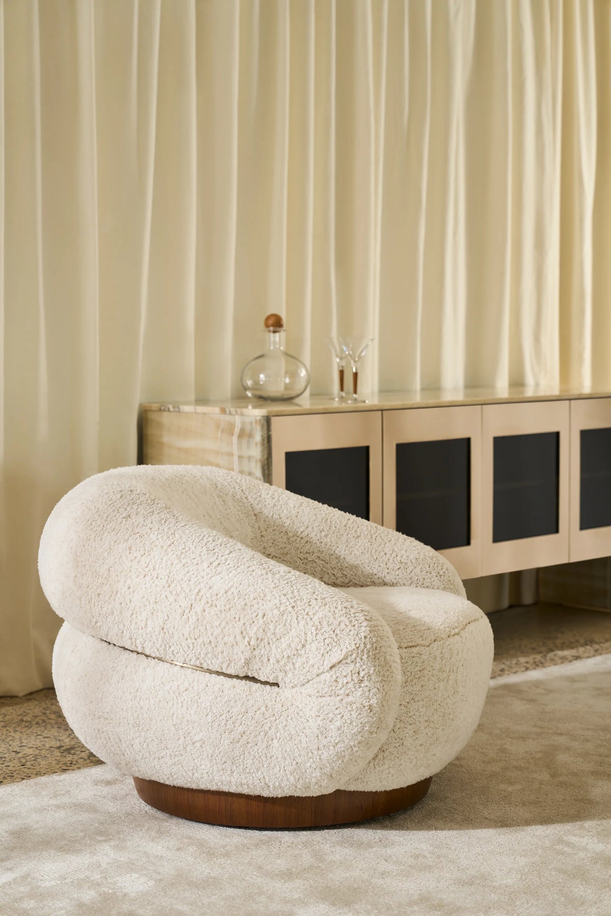 Caracole Smoosh Accent Chair – angle view – Lusso Furniture Miami