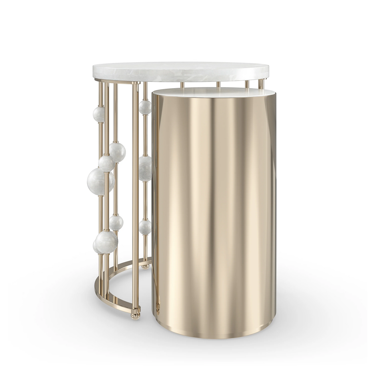 Caracole Orbit Nesting Accent Table – side view – Lusso Furniture Miami