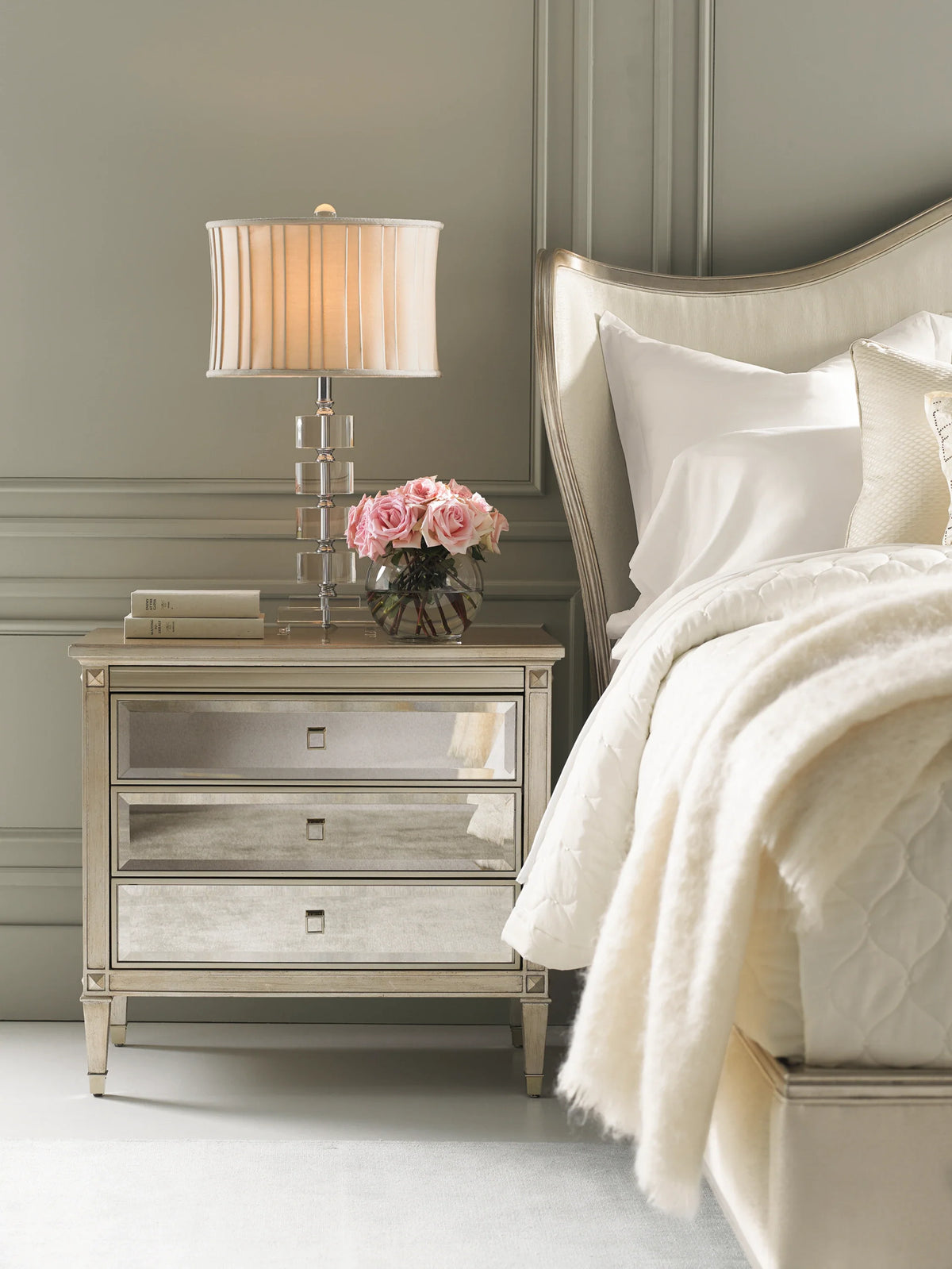 Caracole A Classic Beauty Nightstand – side view – Lusso Furniture Miami