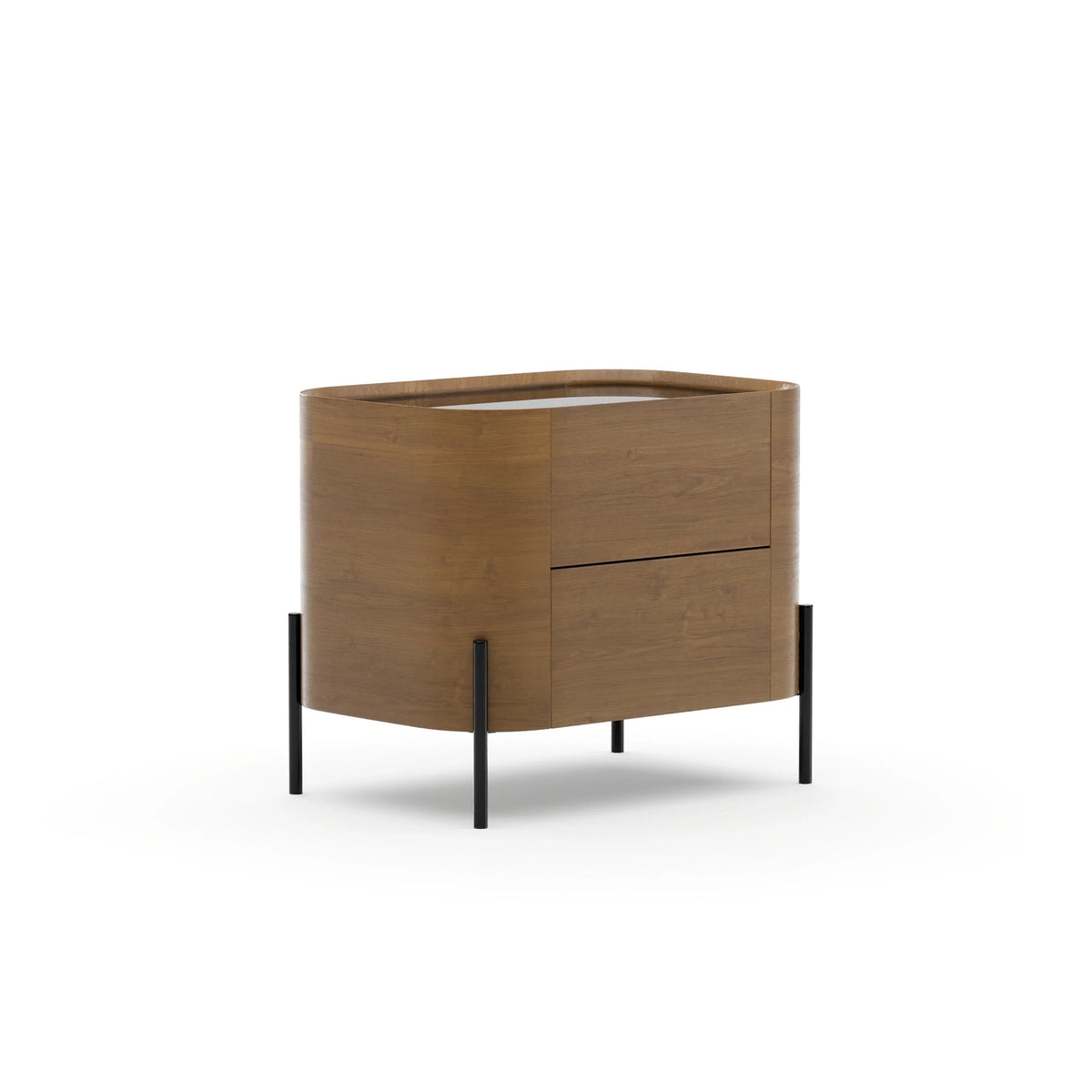 Caracole Atom Nightstand – front view – Lusso Furniture Miami