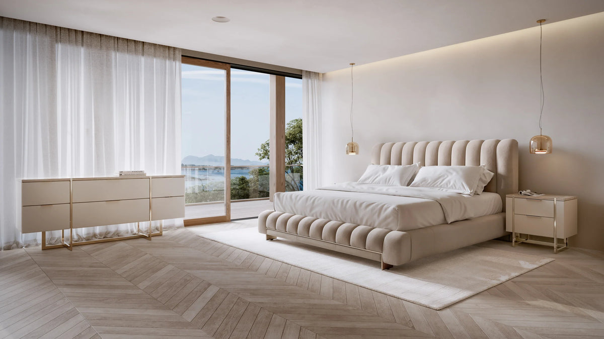 Caracole Wish You Were Here Nightstand – side view – Lusso Furniture Miami