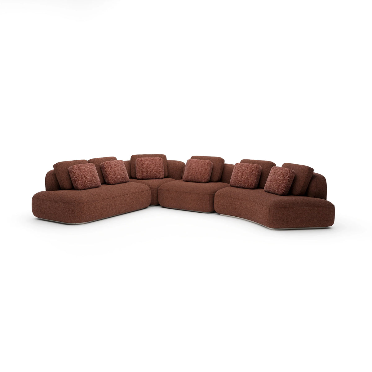 Caracole Sasso Saffron Curved Sectional – angle view – Lusso Furniture Miami