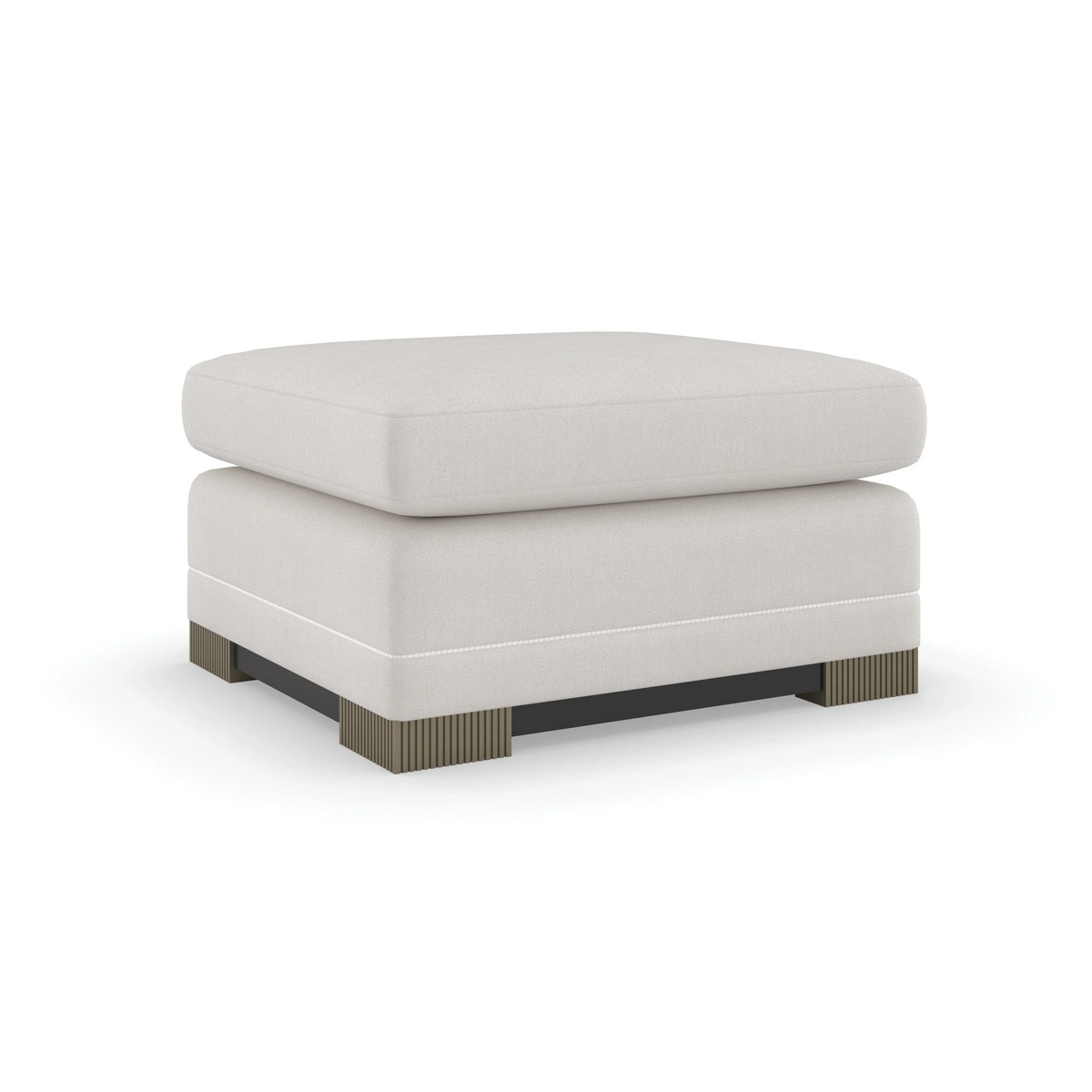 Caracole Deep Retreat Ottoman – side view – Lusso Furniture Miami