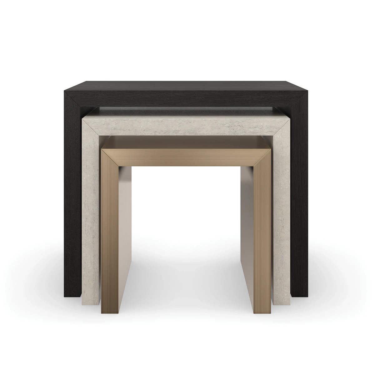 Caracole Contrast Nesting Table – front view – Lusso Furniture Miami