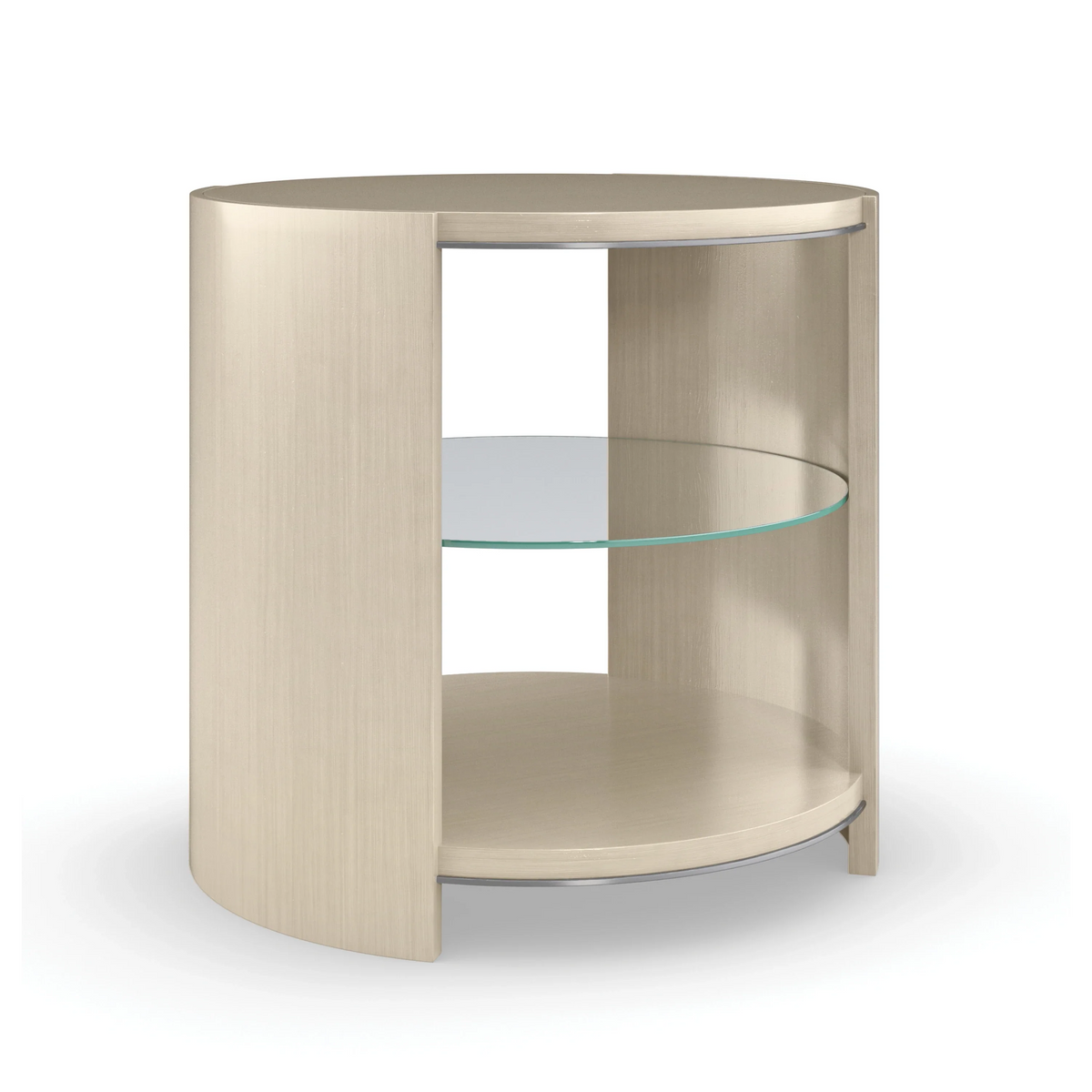 Caracole Da Vita Round End Table – side view – Lusso Furniture Miami
