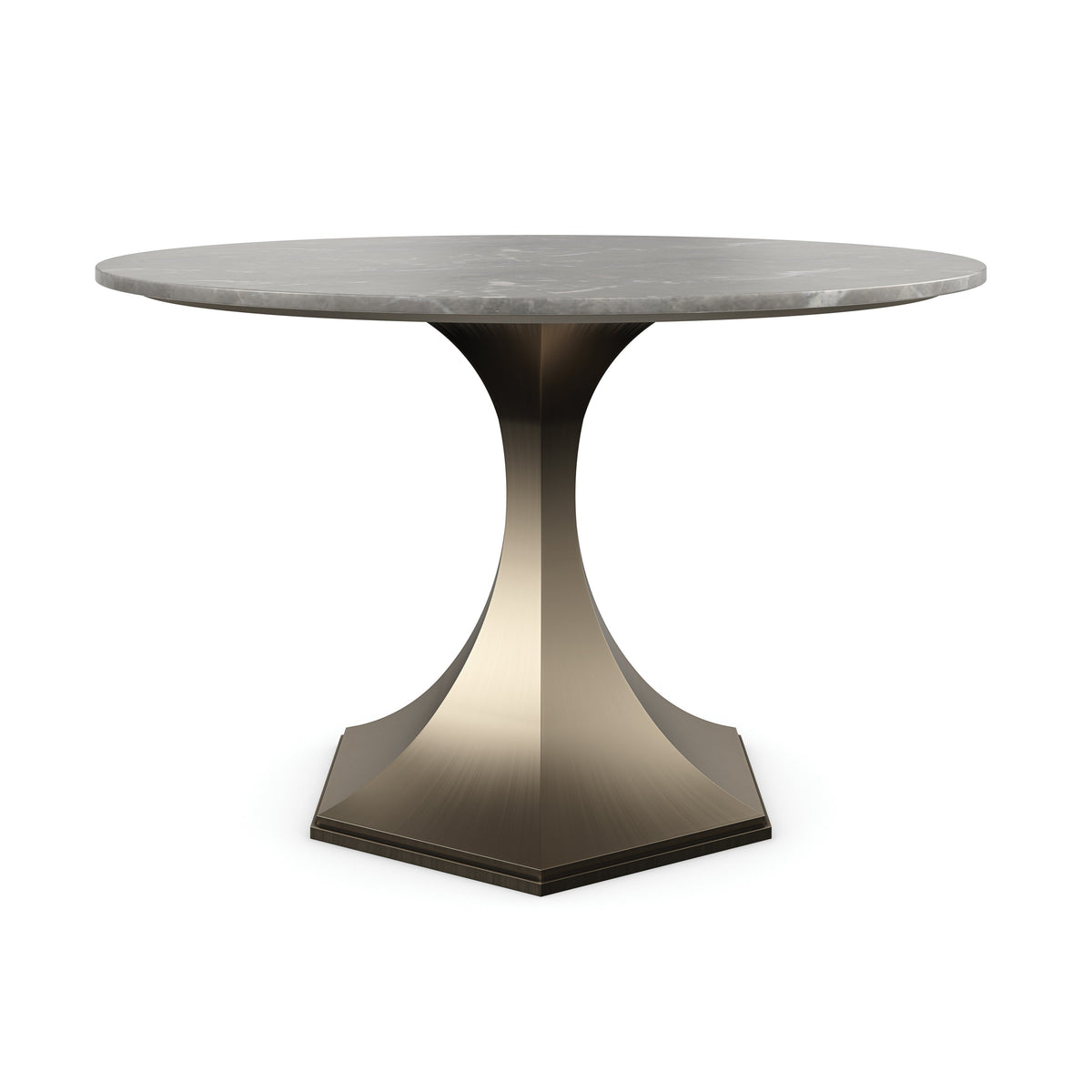 Caracole Top Brass Dining Table – front view – Lusso Furniture Miami