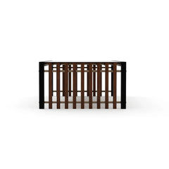 Caracole Pinstripe Dark Cocktail Table – side view – Lusso Furniture Miami